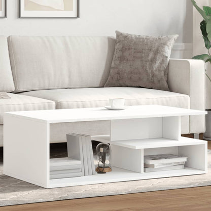 Tavolino da Salotto Bianco 102x55x35 cm in Legno Multistrato