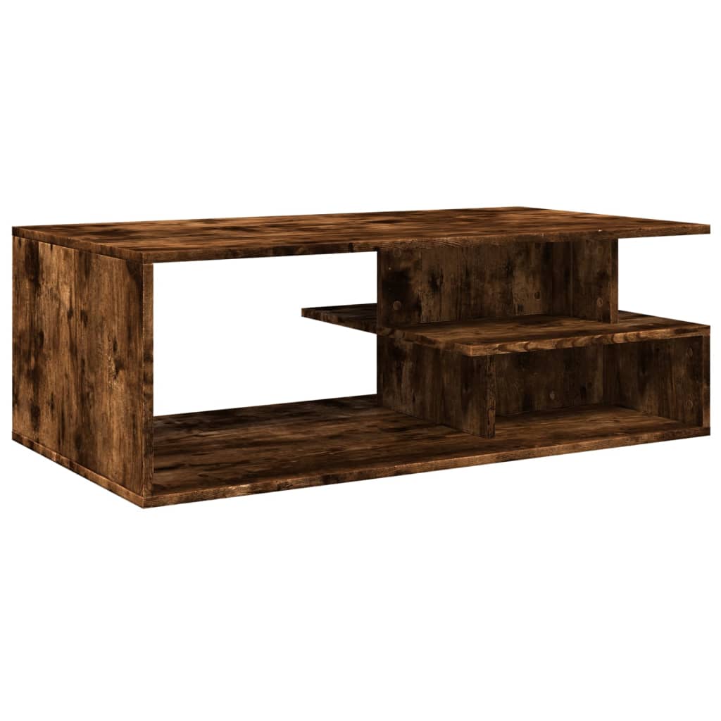 Tavolino da Salotto Rovere Fumo 102x55x35 cm Legno Multistrato