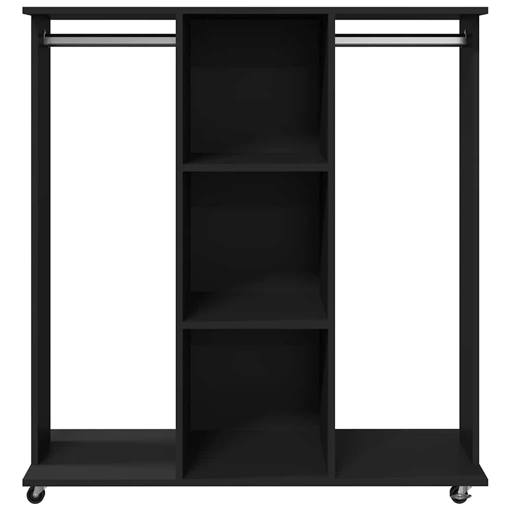 Armadio con Ruote Nero 102x38x110 cm in Legno Multistrato