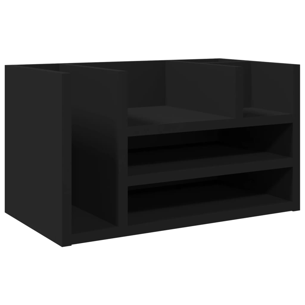 Organizer da Scrivania Nero 44,5x24x25 cm in Legno Multistrato