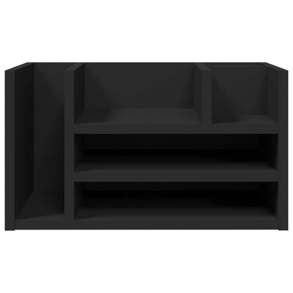 Organizer da Scrivania Nero 44,5x24x25 cm in Legno Multistrato