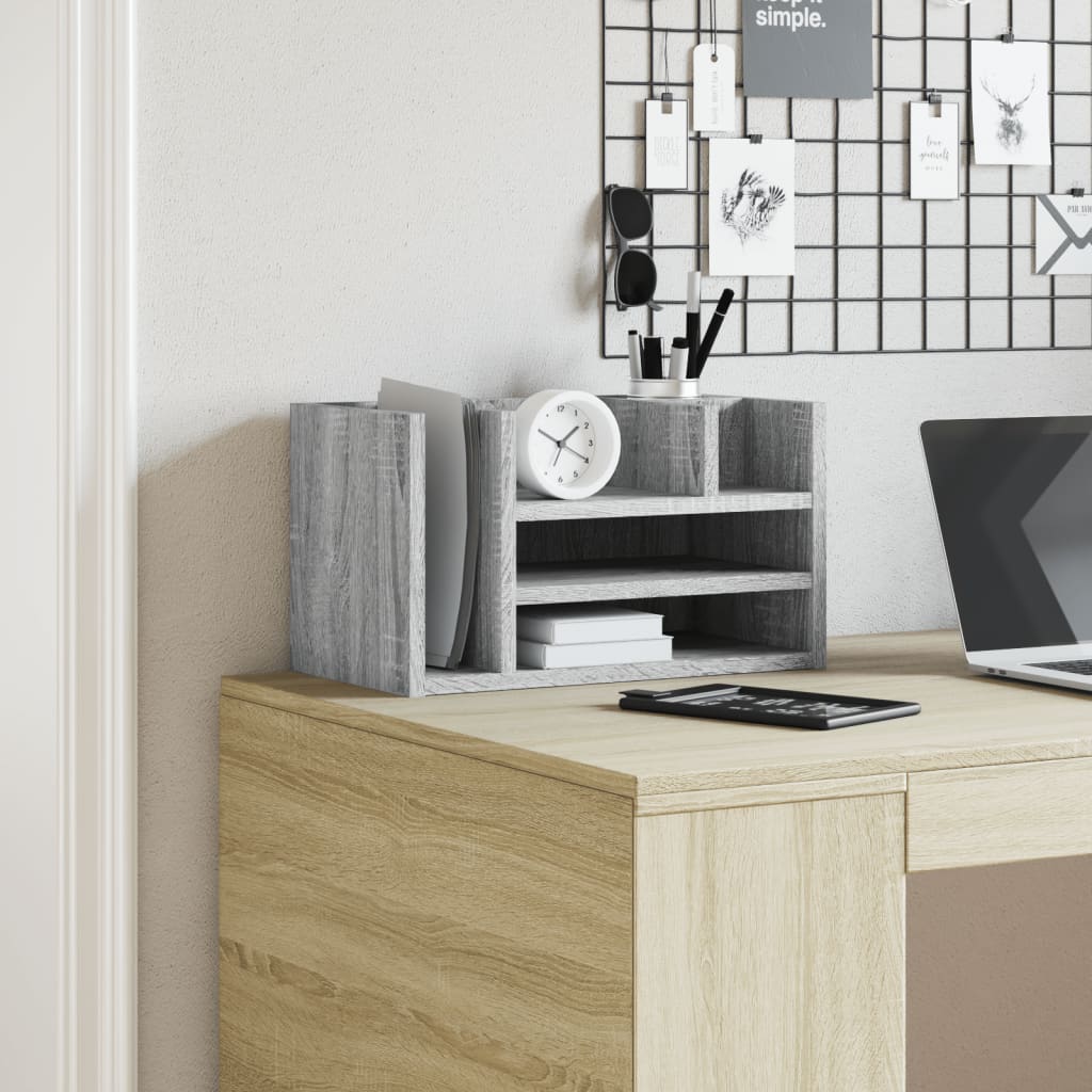 Organizer Scrivania Grigio Sonoma 44,5x24x25 Legno Multistrato