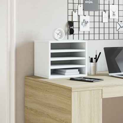 Organizer per la Scrivania Bianco 36x26x29,5 cm in Multistrato