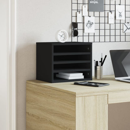 Organizer per la Scrivania Nero 36x26x29,5 cm in Multistrato