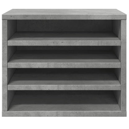 Organizer Scrivania Grigio Cemento 36x26x29,5 Legno Multistrato