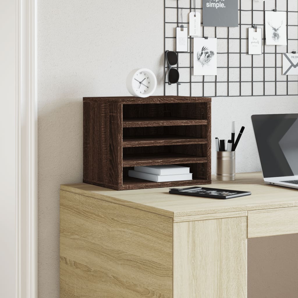 Organizer Scrivania Rovere Marrone 36x26x29,5 Legno Multistrato