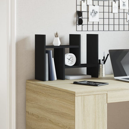 Organizer Scrivania Nero 34,5x15,5x35,5 cm in Legno Multistrato