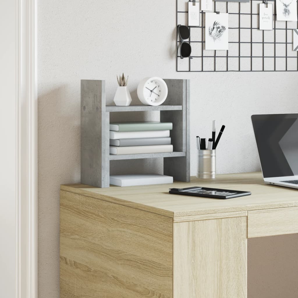 Organizer Scrivania Grigio Cemento 34,5x15,5x35,5cm Multistrato