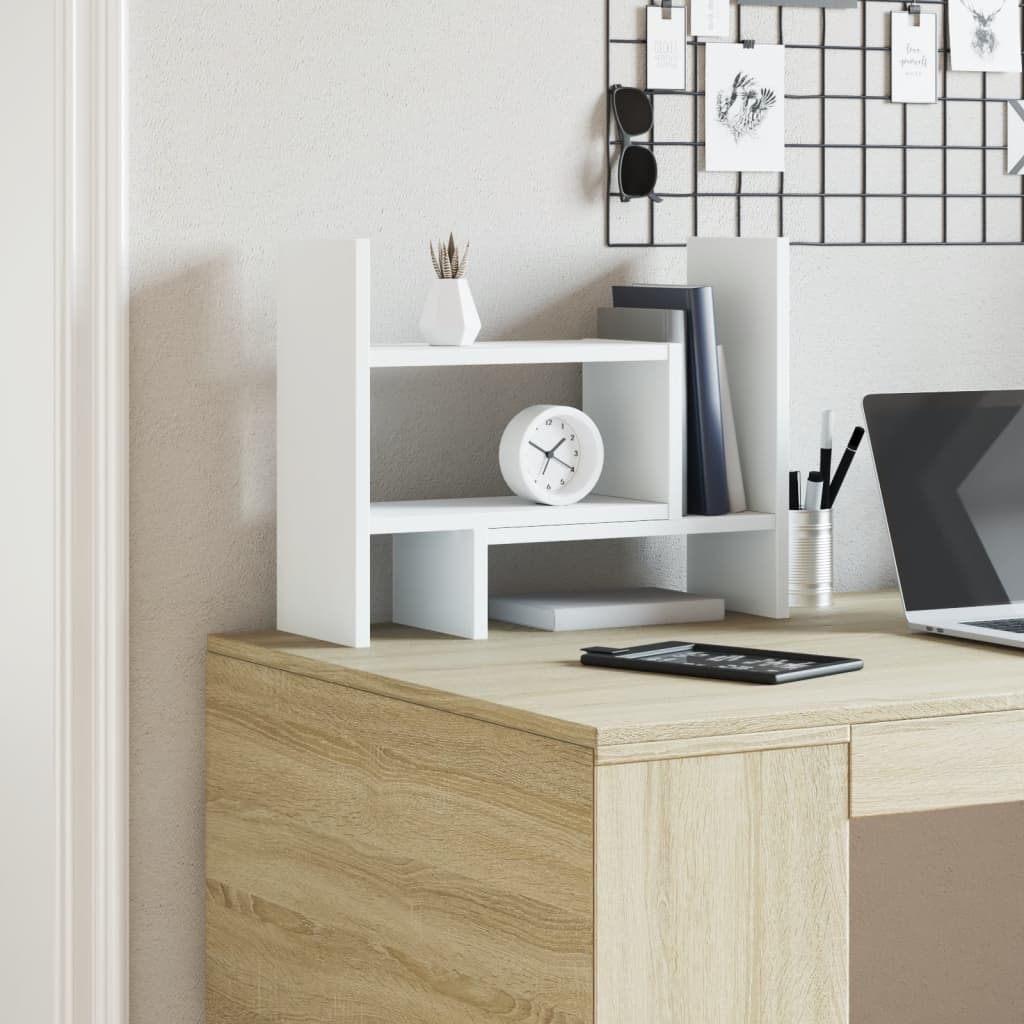 Organizer da Scrivania Bianco 38,5x17x39 cm Legno Multistrato