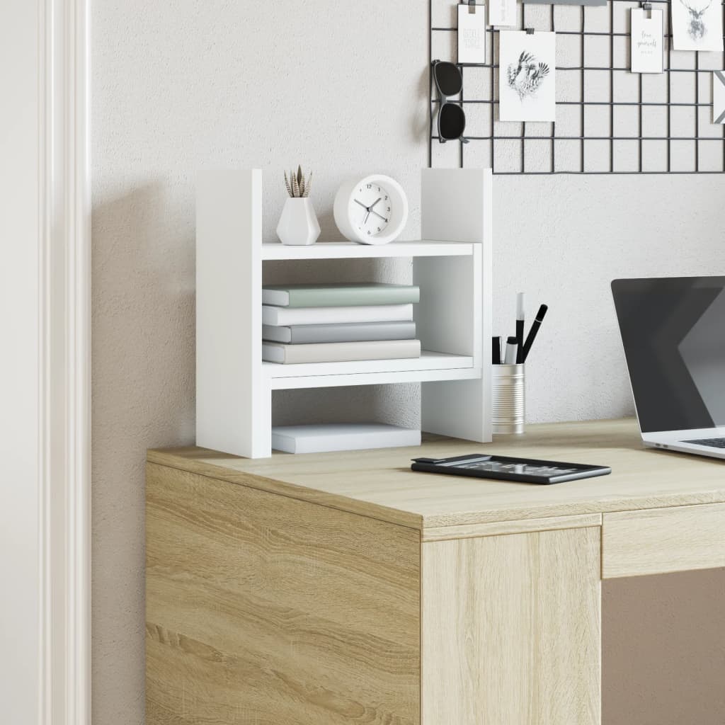 Organizer da Scrivania Bianco 38,5x17x39 cm Legno Multistrato