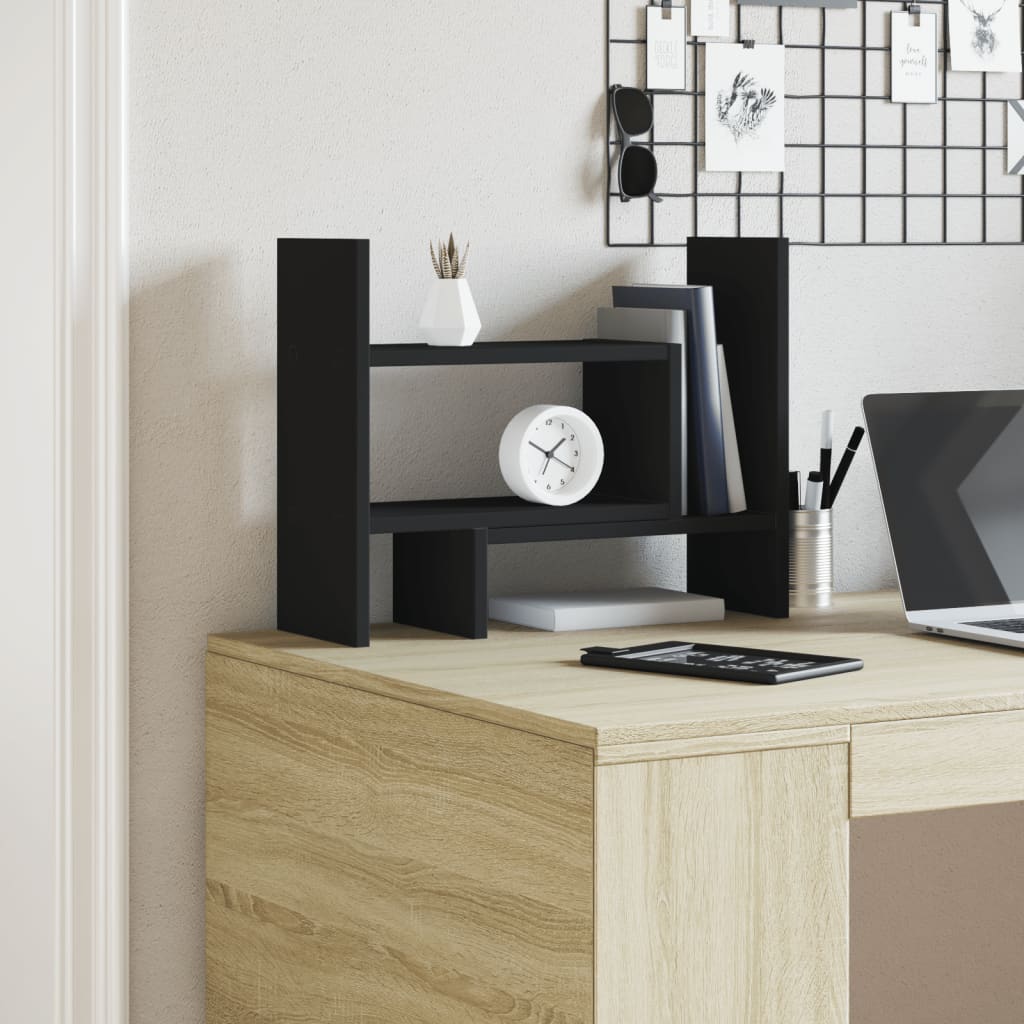 Organizer da Scrivania Nero 38,5x17x39 cm in Legno Multistrato