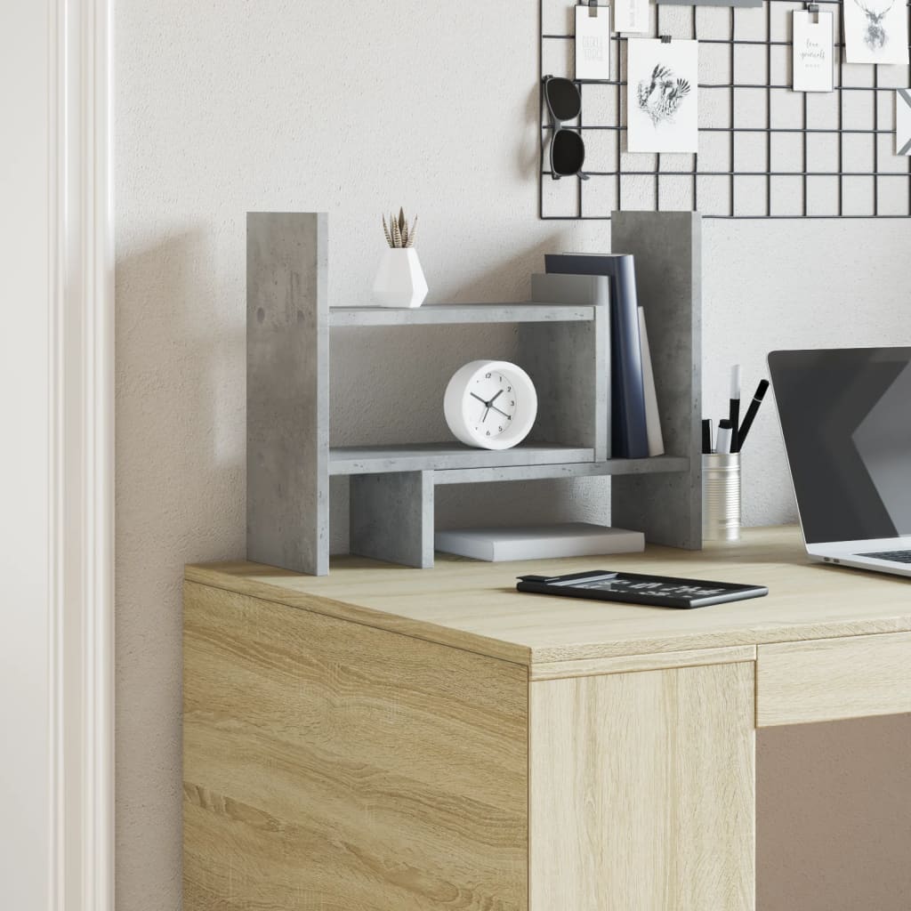 Organizer Scrivania Grigio Cemento 38,5x17x39 Legno Multistrato