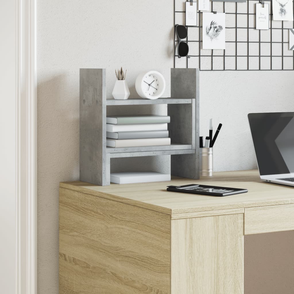 Organizer Scrivania Grigio Cemento 38,5x17x39 Legno Multistrato