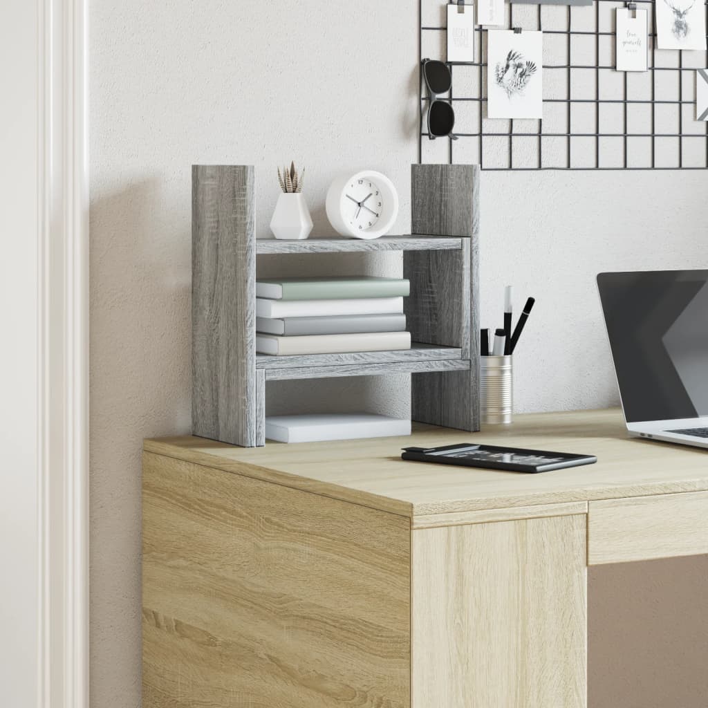 Organizer Scrivania Grigio Sonoma 38,5x17x39 Legno Multistrato