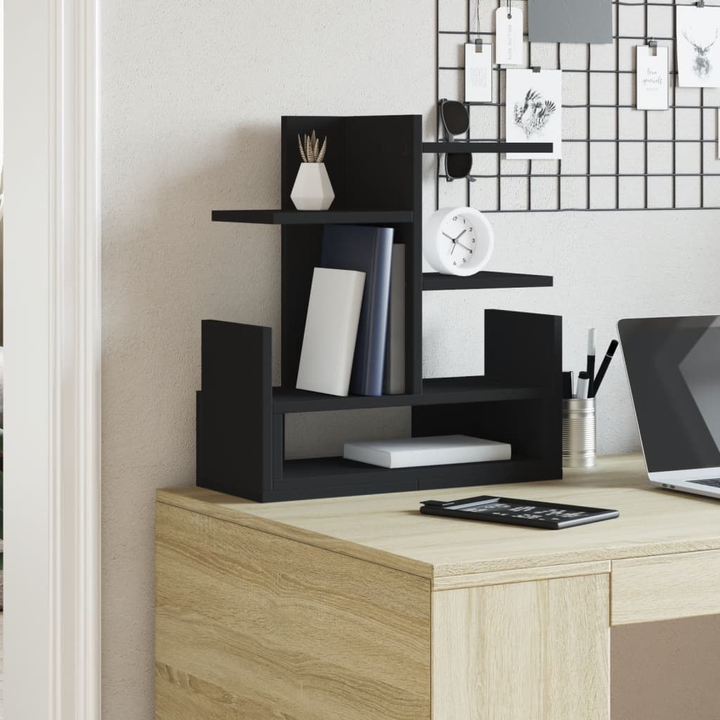 Organizer per la Scrivania Nero 49x20x52,5 cm in Multistrato