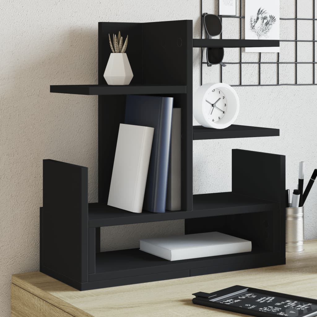 Organizer per la Scrivania Nero 49x20x52,5 cm in Multistrato