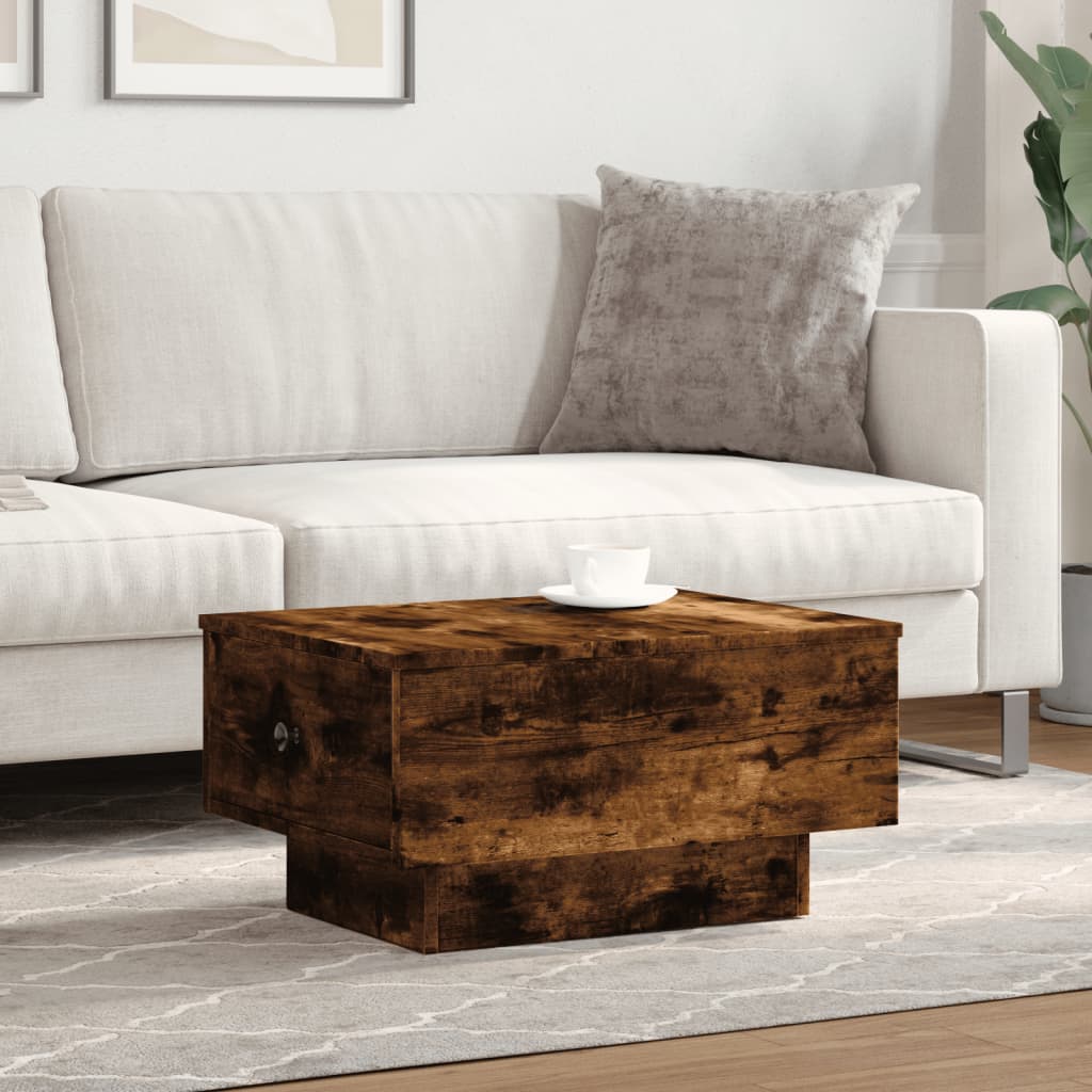 Tavolino da Salotto Rovere Fumo 60x45x31 cm Legno Multistrato