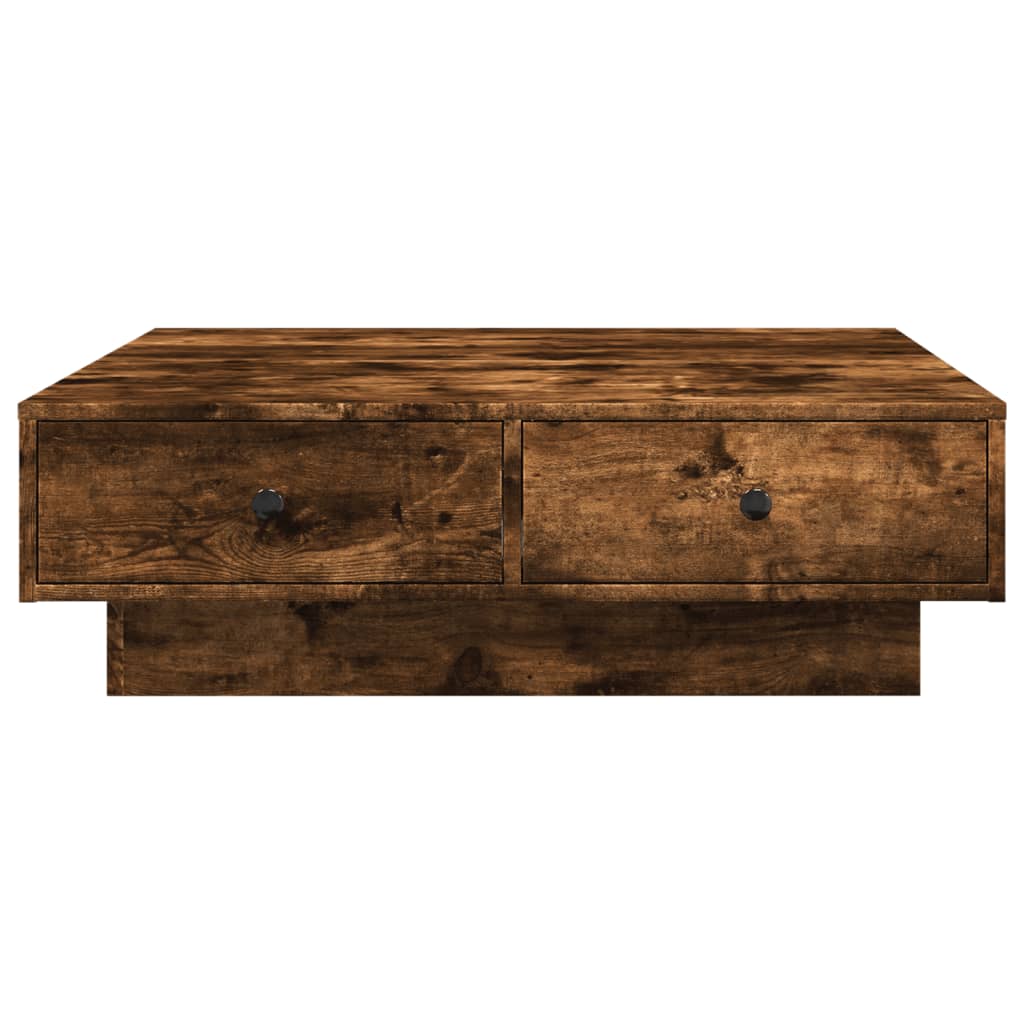 Tavolino da Salotto Rovere Fumo 90x90x28 cm Legno Multistrato