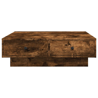 Tavolino da Salotto Rovere Fumo 90x90x28 cm Legno Multistrato
