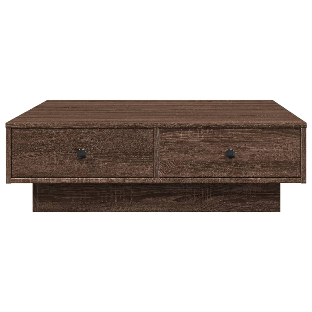 Tavolino da Salotto Rovere Marrone 90x90x28cm Legno Multistrato