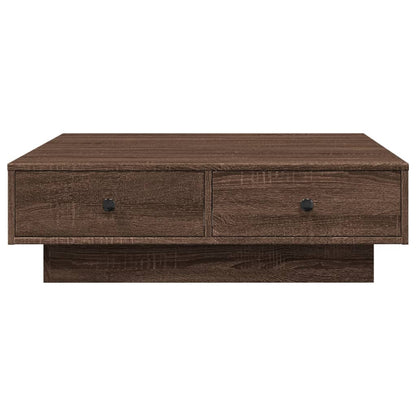Tavolino da Salotto Rovere Marrone 90x90x28cm Legno Multistrato