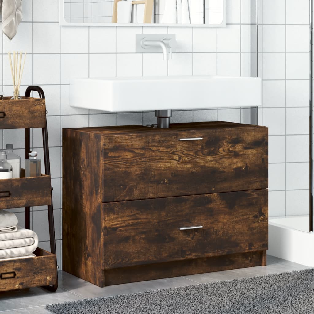 Mobile Lavabo Rovere Fumo 78x37x59 cm in Truciolare