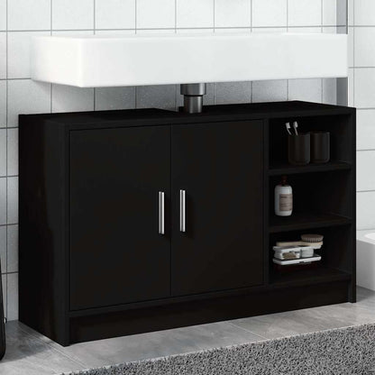 Mobile Lavabo Nero 90x29x55 cm in Truciolato