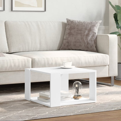 Tavolino da Salotto Bianco 51,5x51,5x30 cm in Legno Multistrato