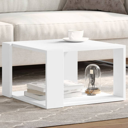 Tavolino da Salotto Bianco 51,5x51,5x30 cm in Legno Multistrato