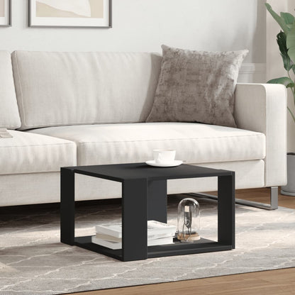 Tavolino da Salotto Nero 51,5x51,5x30 cm in Legno Multistrato