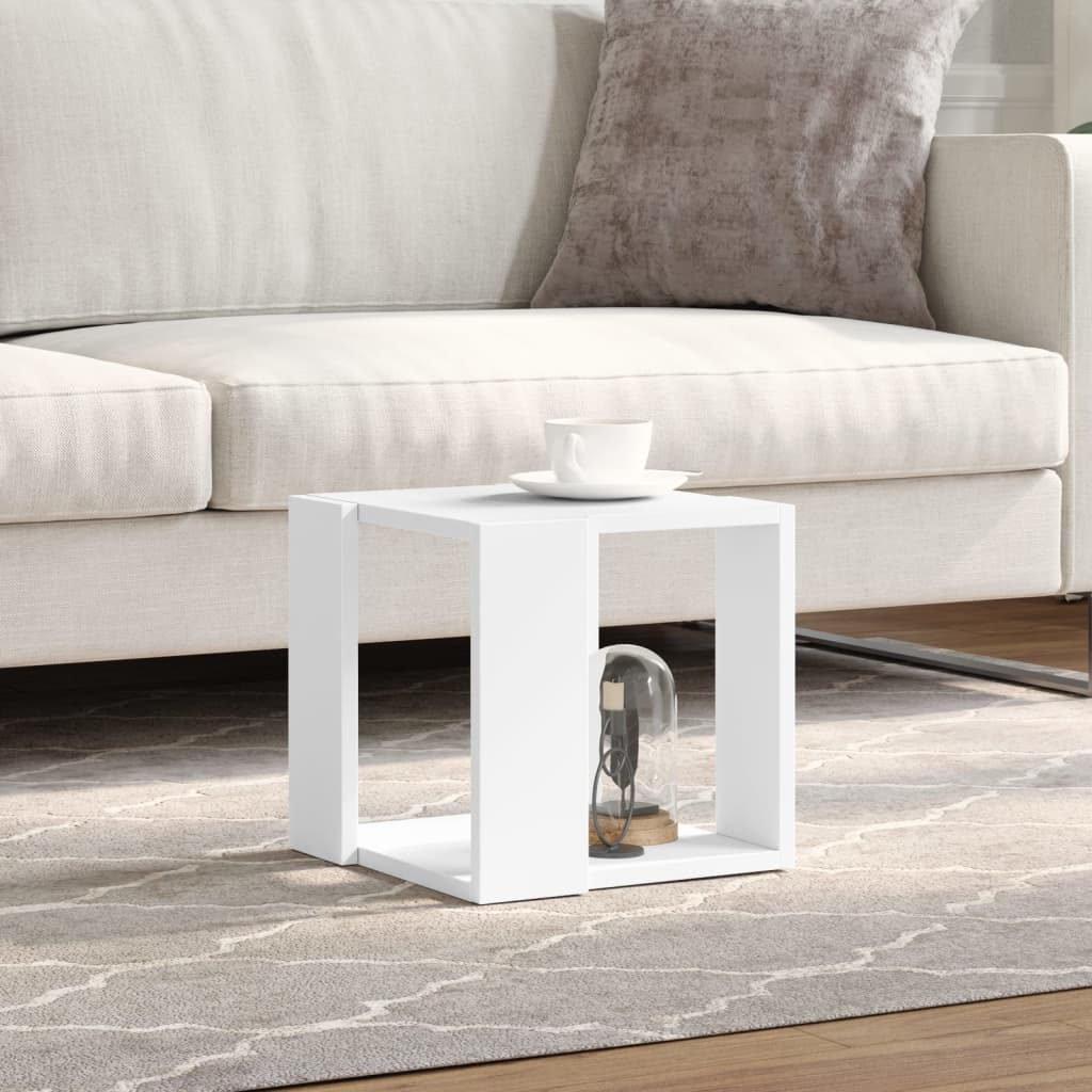 Tavolino da Salotto Bianco 32x32x30 cm in Legno Multistrato