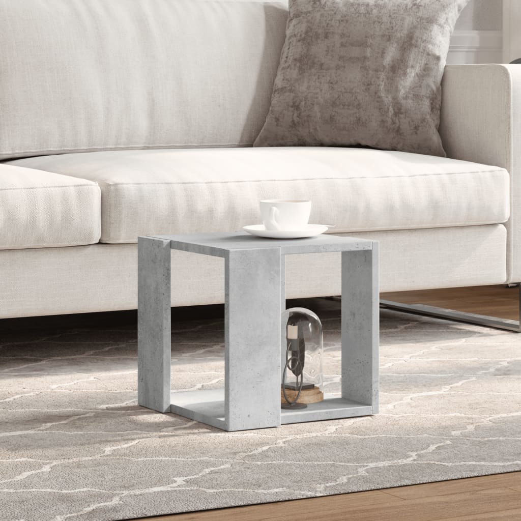 Tavolino da Salotto Grigio Cemento 32x32x30cm Legno Multistrato