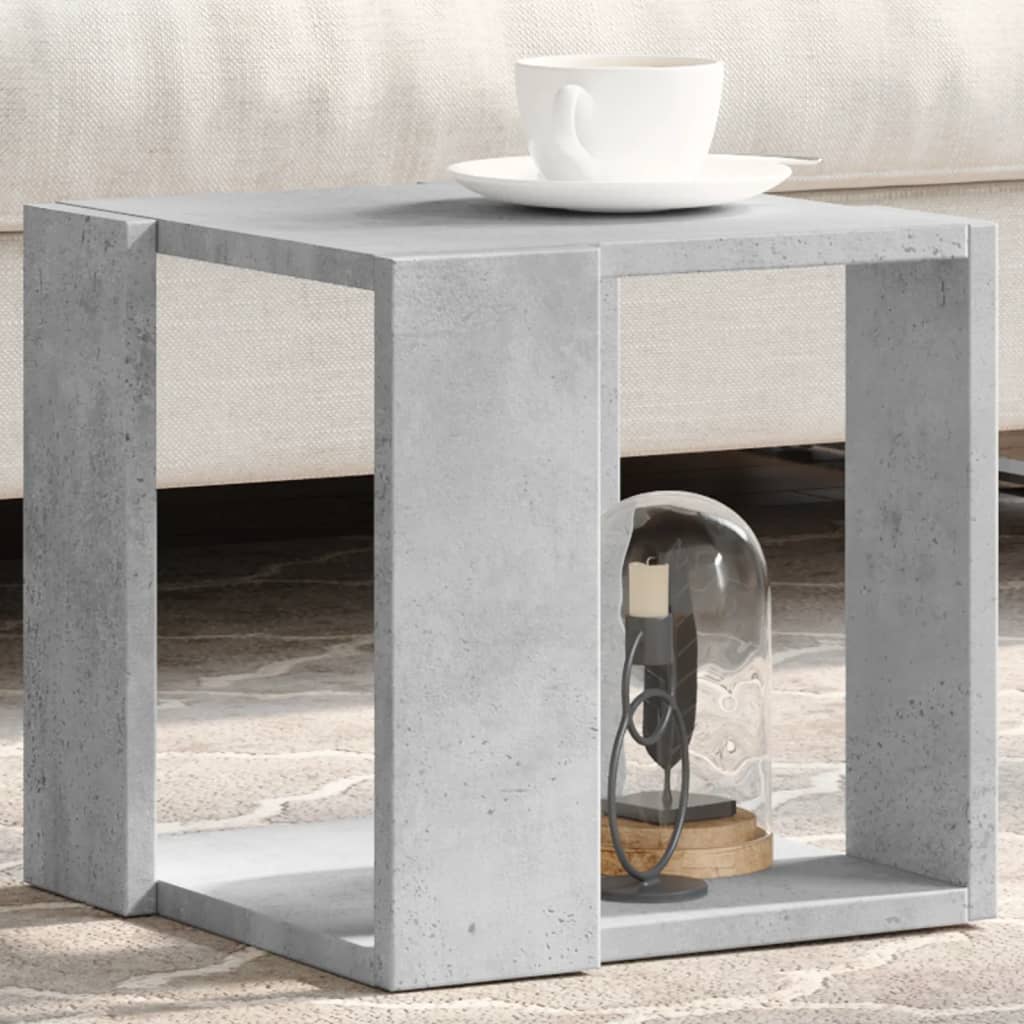 Tavolino da Salotto Grigio Cemento 32x32x30cm Legno Multistrato