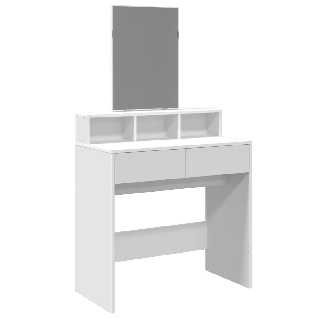 Toeletta con Specchio Bianco 80x41x144,5 cm