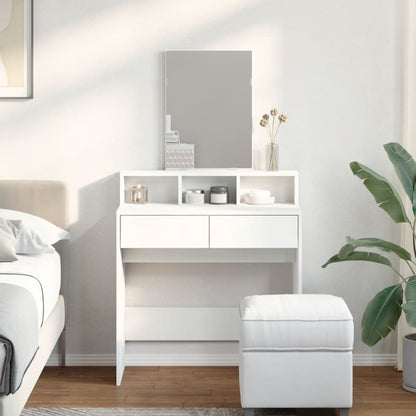 Toeletta con Specchio Bianco 80x41x144,5 cm