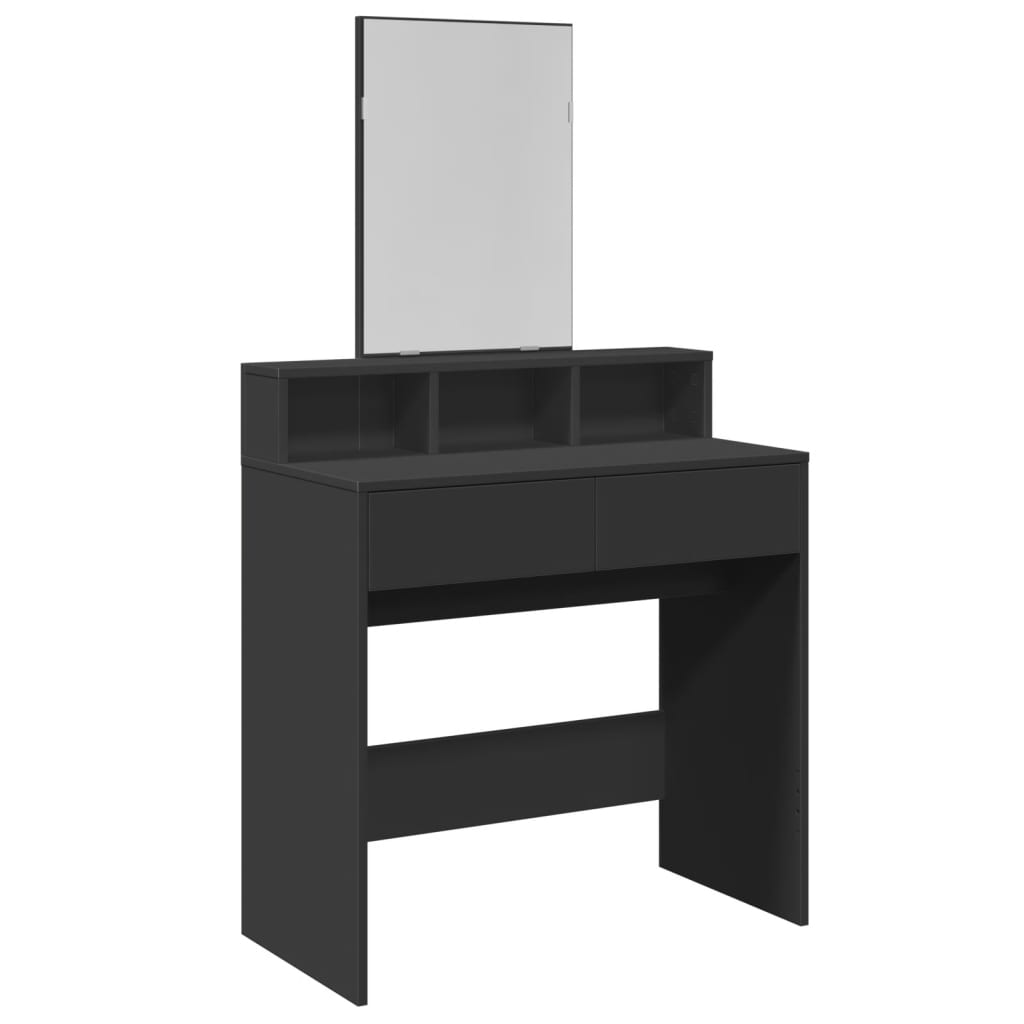 Toeletta con Specchio Nero 80x41x144,5 cm