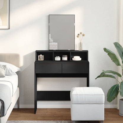Toeletta con Specchio Nero 80x41x144,5 cm