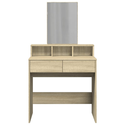 Toeletta con Specchio Rovere Sonoma 80x41x144,5 cm