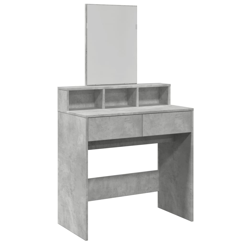 Toeletta con Specchio Grigio Cemento 80x41x144,5 cm