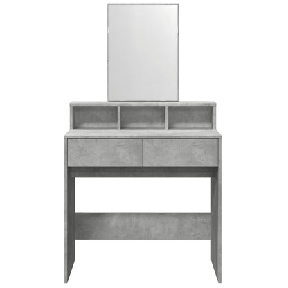 Toeletta con Specchio Grigio Cemento 80x41x144,5 cm