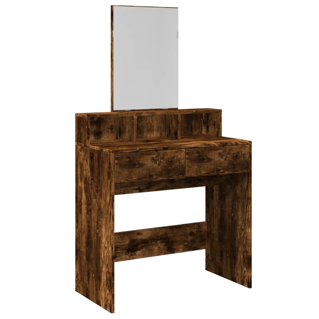 Toeletta con Specchio Rovere Fumo 80x41x144,5 cm
