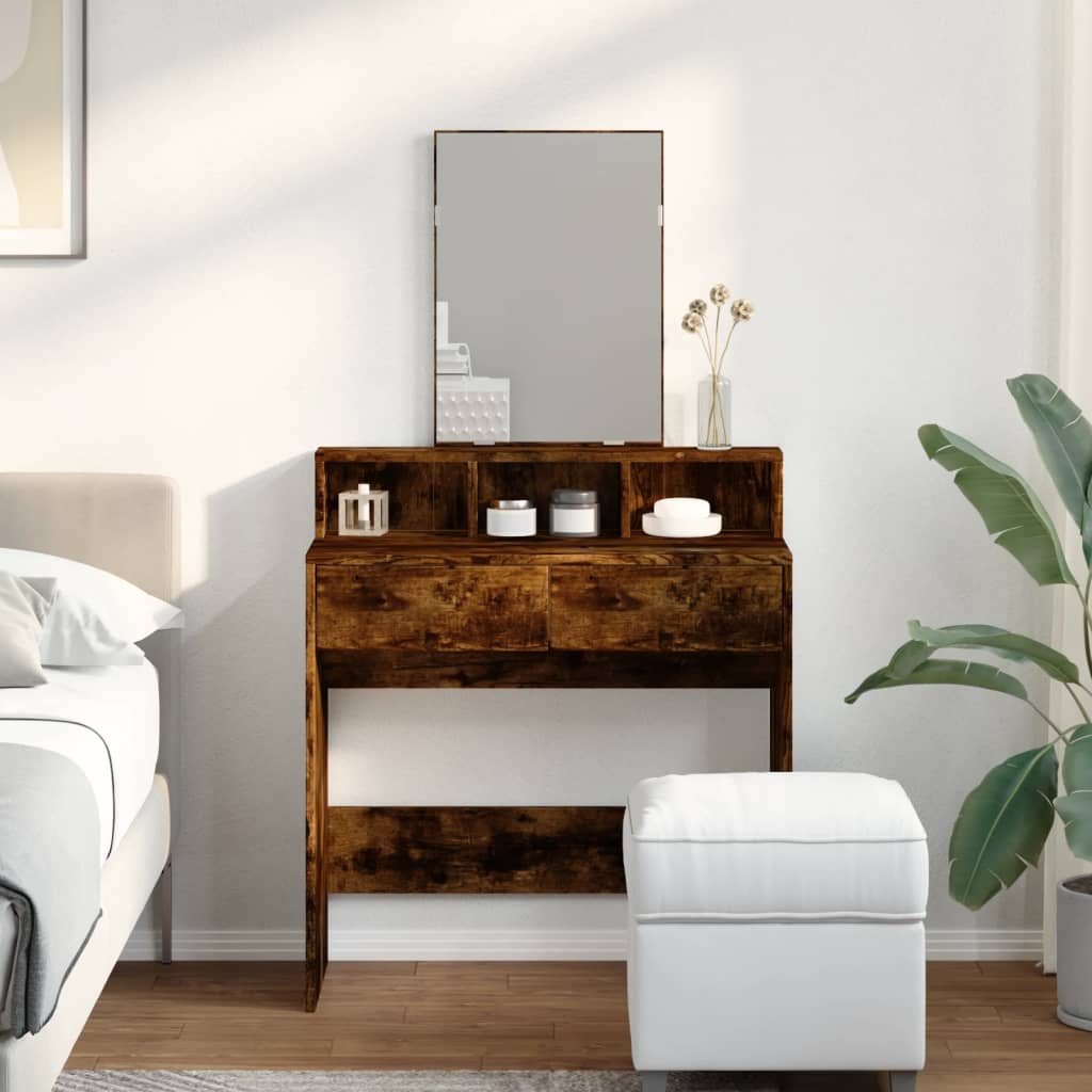 Toeletta con Specchio Rovere Fumo 80x41x144,5 cm