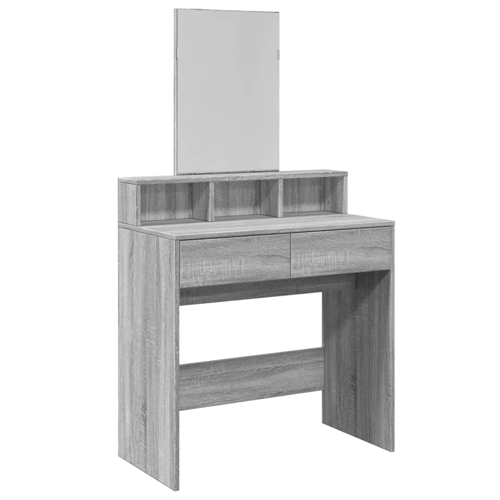 Toeletta con Specchio Grigio Sonoma 80x41x144,5 cm