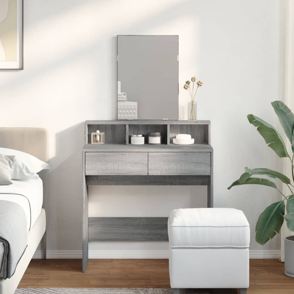 Toeletta con Specchio Grigio Sonoma 80x41x144,5 cm