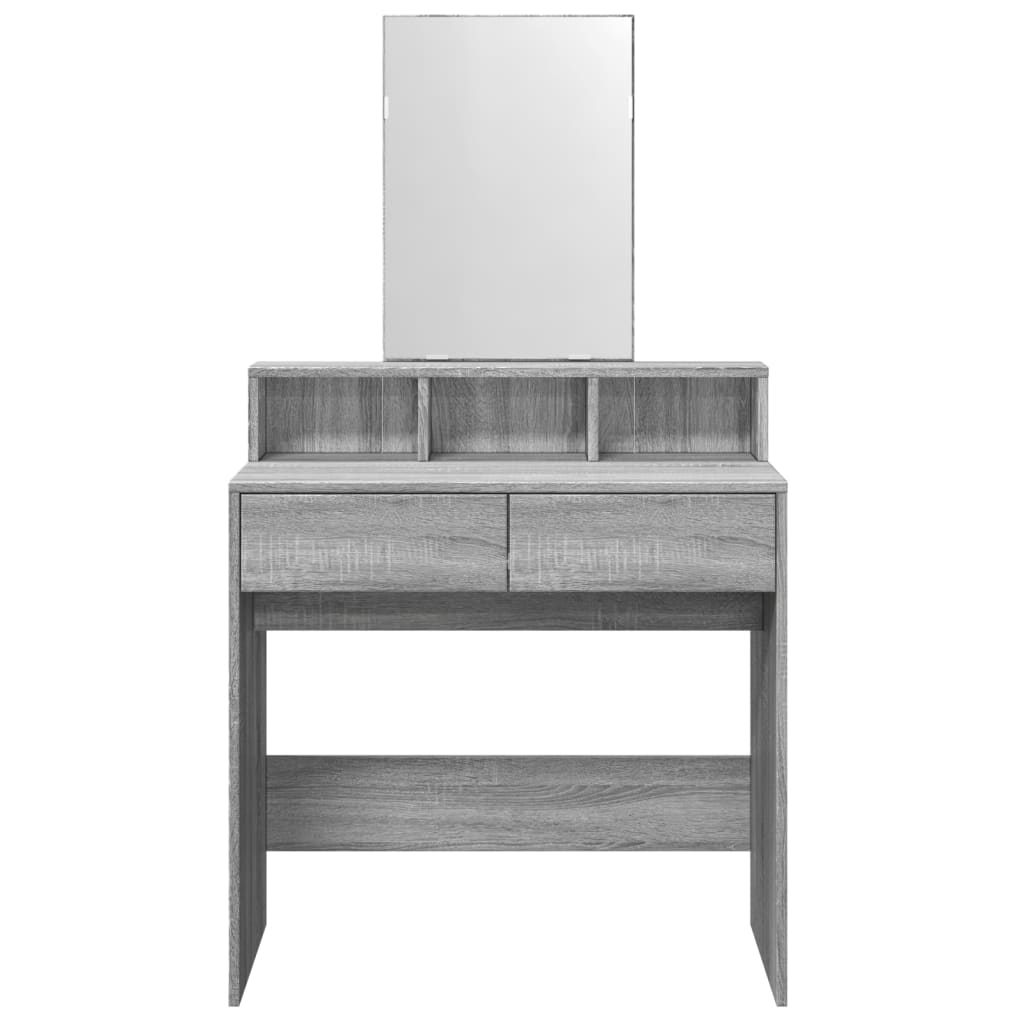 Toeletta con Specchio Grigio Sonoma 80x41x144,5 cm