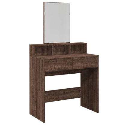 Toeletta con Specchio Rovere Marrone 80x41x144,5 cm