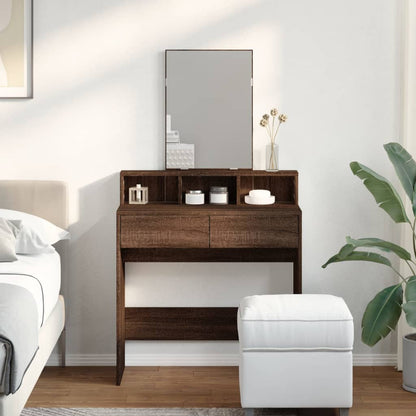 Toeletta con Specchio Rovere Marrone 80x41x144,5 cm