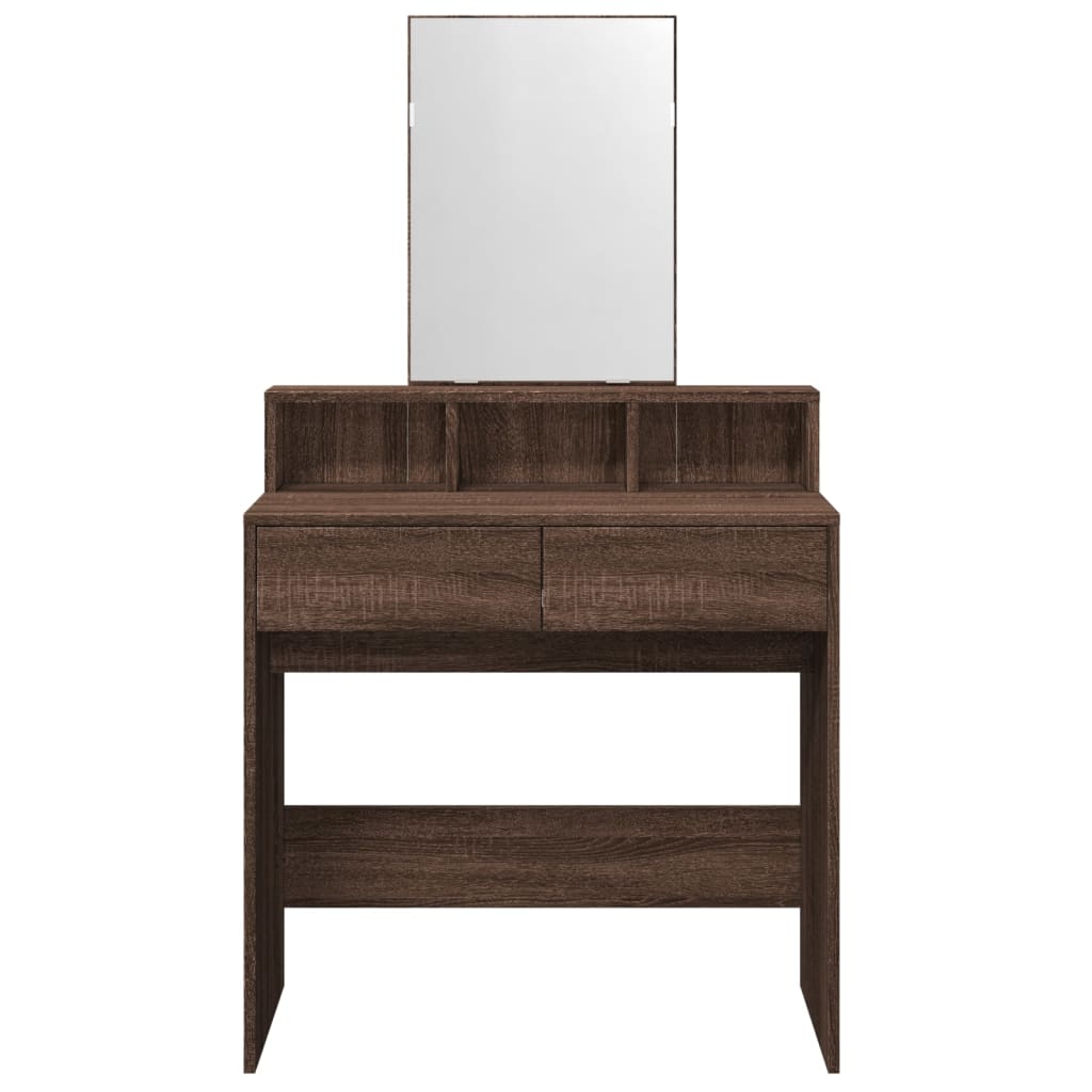 Toeletta con Specchio Rovere Marrone 80x41x144,5 cm