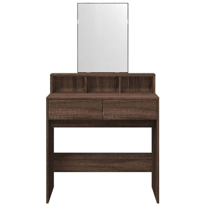 Toeletta con Specchio Rovere Marrone 80x41x144,5 cm