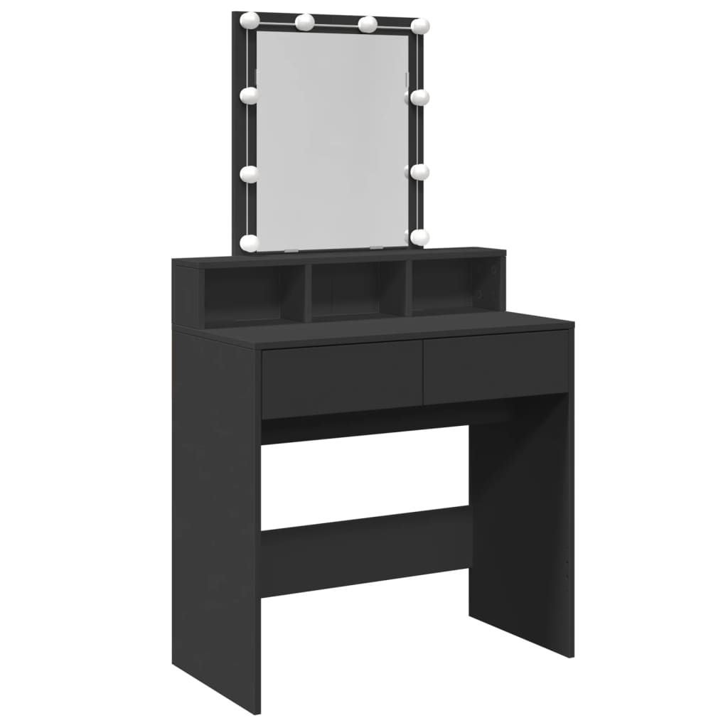 Toeletta con LED Nera 80x41x144,5 cm